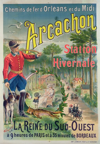 Poster Advertising the Seaside Resort of Arcachon by M. de Fonremis